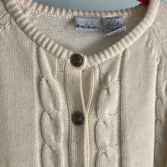 Vintage Bobbie Brooks Off White / Vanilla Heavyweight Cardigan Sweater - Picture 2 of 7